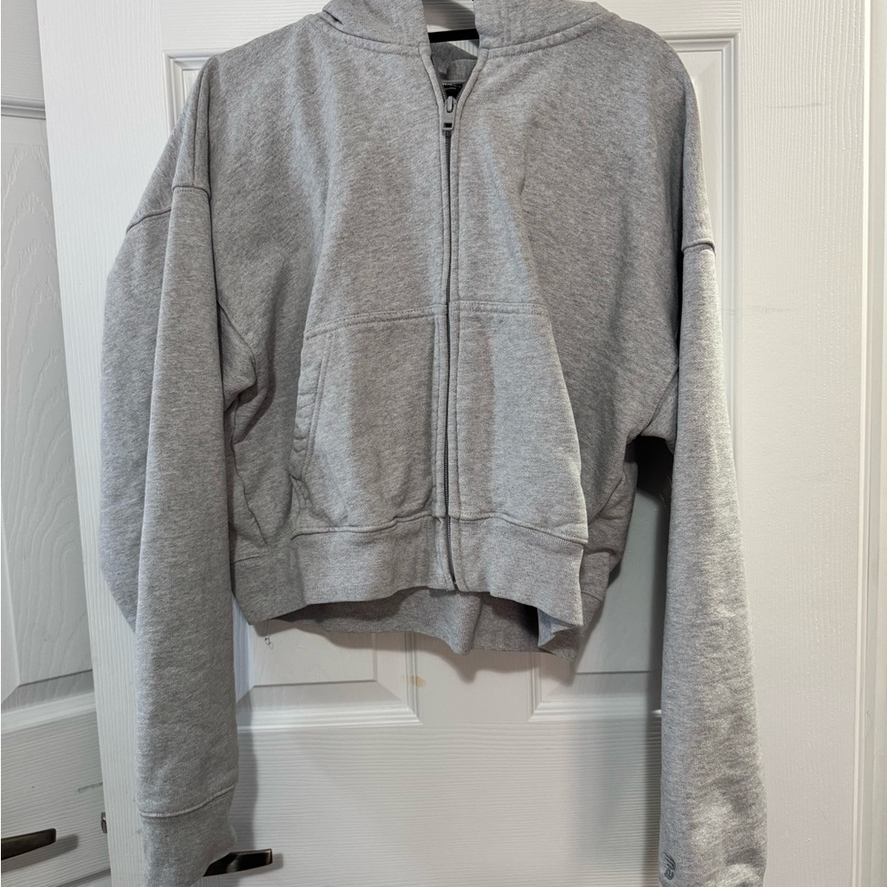 TNA boyfriend cropped zip up hoodie